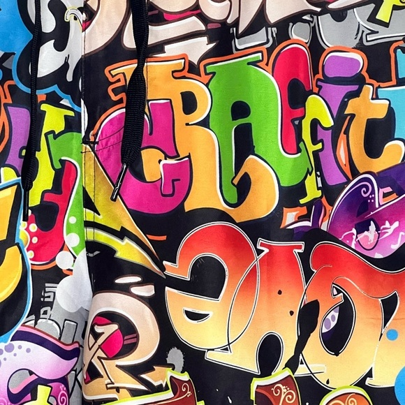 Fresh Prints Of Bel-Air Men’s Retro Graffiti Swim Trunks- Size Large - Picture 6 of 8